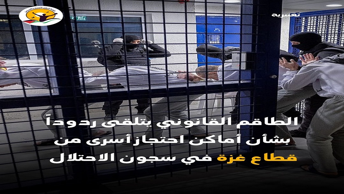 هيئة الاسرى : الطاقم القانوني يتلقى ردوداً بشأن أماكن احتجاز أسرى من قطاع غزة في سجون الاحتلال.  