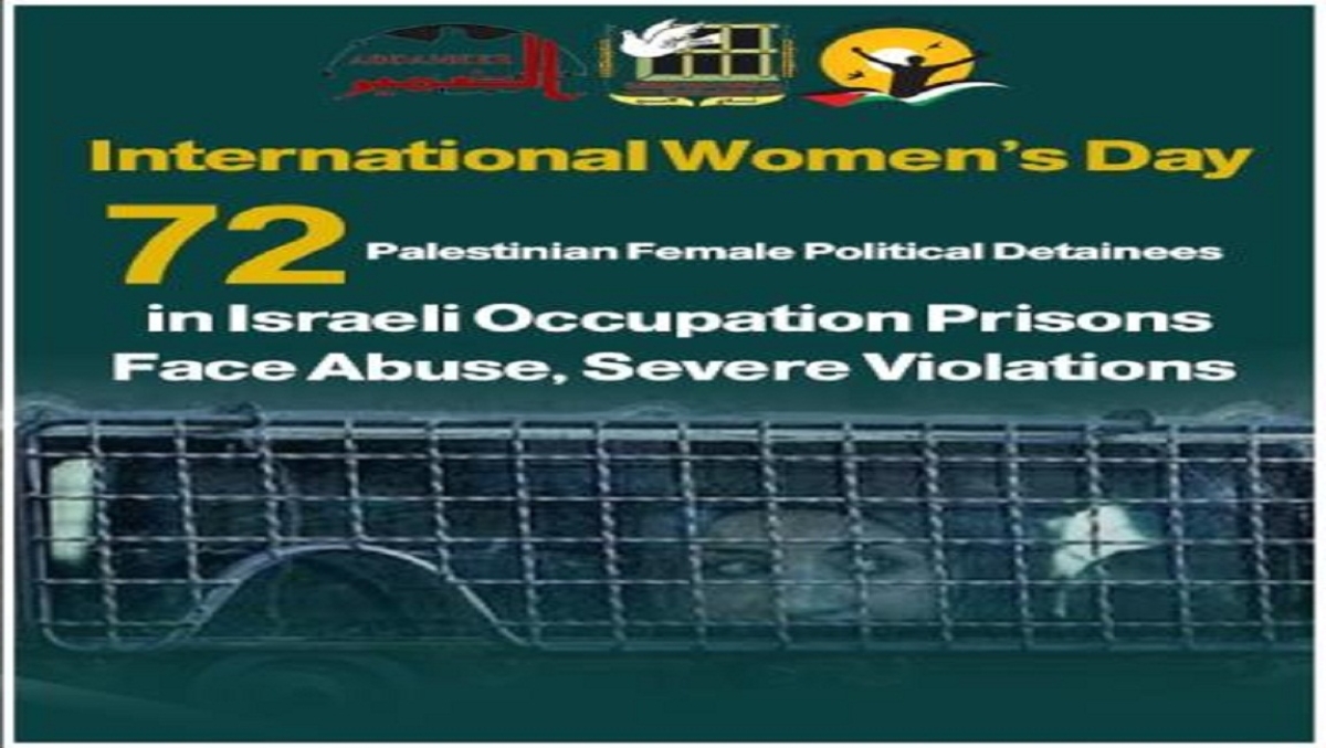 International Women’s Day: 72 Palestinian Female Political Detainees in Israeli Occupation Prisons Face Abuse, Severe Violations